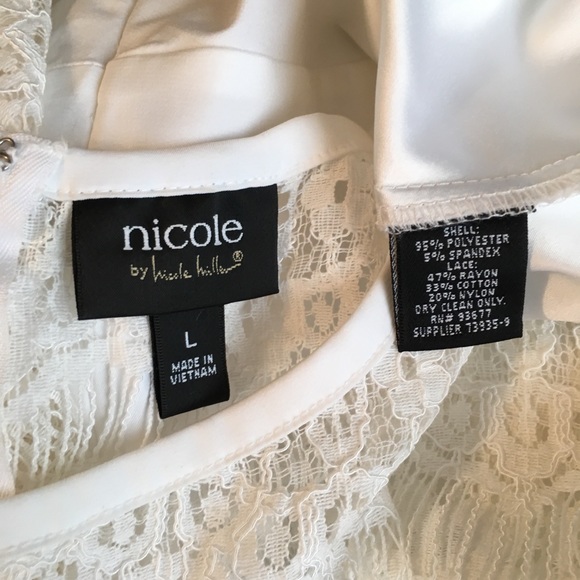Nicole by Nicole Miller White Lace Peplum Blouse - Picture 6 of 7